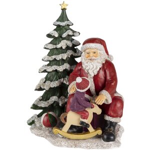 Decoration santa with child multicolored 16x13x22 cm 6PR4714