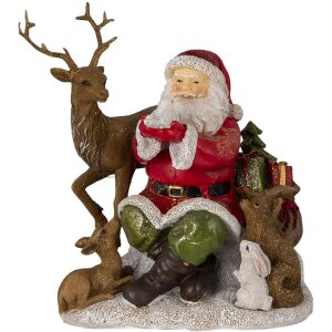 Decoration santa with animals multicolored 18x13x19 cm...