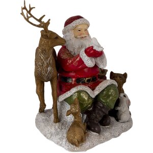 Decoration santa with animals multicolored 18x13x19 cm...