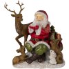 Decoration santa with animals multicolored 18x13x19 cm 6PR4721