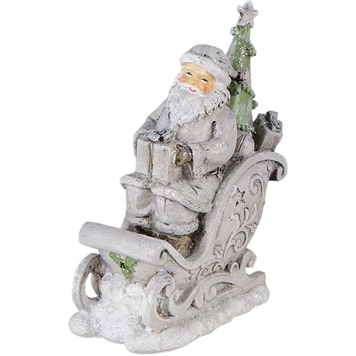 Decoration Santa in sledge silver 10x6x13 cm 6PR4727