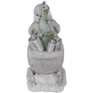 Decoration Santa in sledge silver 10x6x13 cm 6PR4727