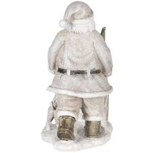 Decoration Santa with cart silver 12x8x15 cm 6PR4728