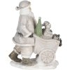 Decoration Santa with cart silver 12x8x15 cm 6PR4728