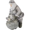 Decoration Santa with reindeer silver 10x7x13 cm 6PR4729