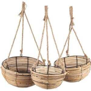 Baskets hanging vertically (set 3 pcs.) brown Ø...