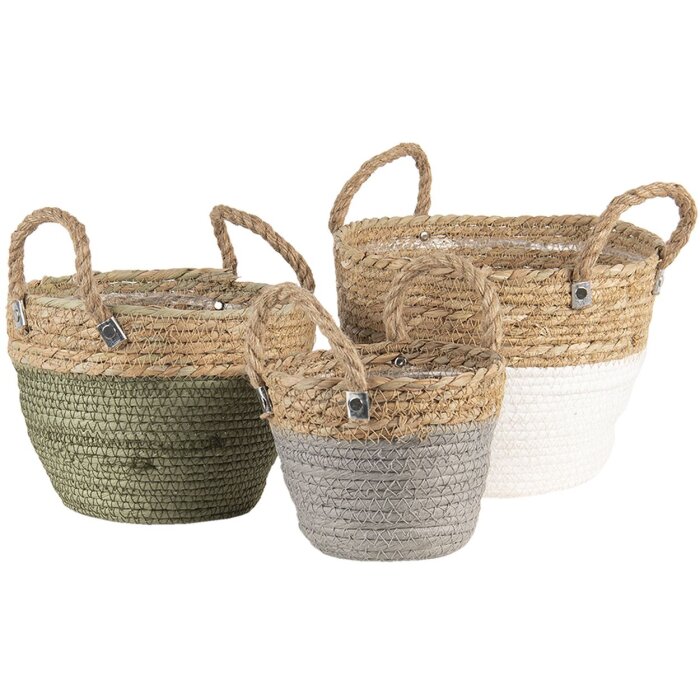 Basket (set 3 pcs.) multicolored Ø 24x25 - Ø 22x23 - Ø 17x20 cm 6RO0516