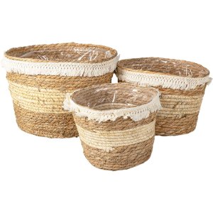 Basket (set 3 pcs.) multicolored Ø 32x25 - Ø 28x21 - Ø 24x18 cm 6RO0536