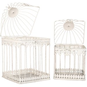 Decoration birdcage (set 2 pcs.) brown 21x21x42 -...