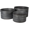 Decoration plant holder (set 3 pcs.) gray Ø 51x30 - Ø 46x26 - Ø 41x23 cm 6Y4293