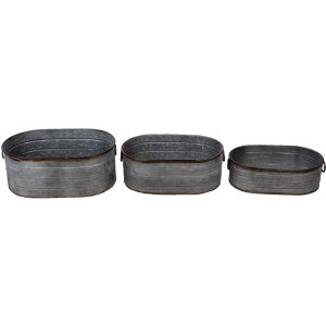 Decoration plant holder (set 3 pcs.) gray 57x36x22 -...