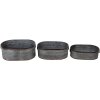 Decoration plant holder (set 3 pcs.) gray 57x36x22 - 51x33x18 - 47x29x15 cm 6Y4294