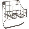 Toilet roll holder with basket black 16x13x20 cm 6Y4306