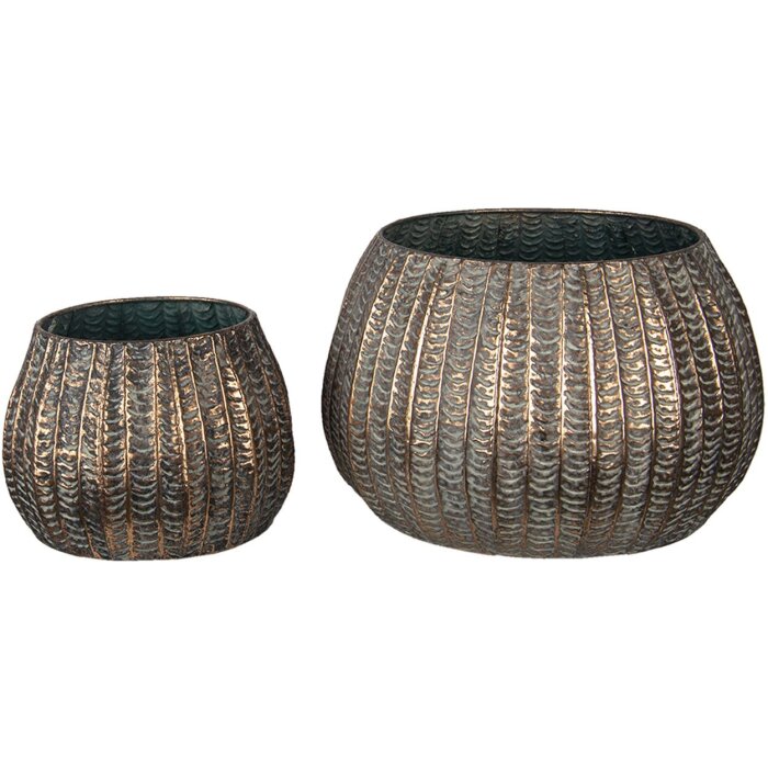 Flower pots (set 2 pcs.) tinny Ø 40x25 - Ø 28x19 cm 6Y4308