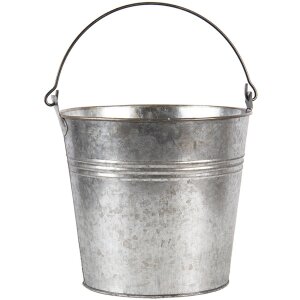 Decoration bucket gray Ø 18x16-26 cm 6Y4313