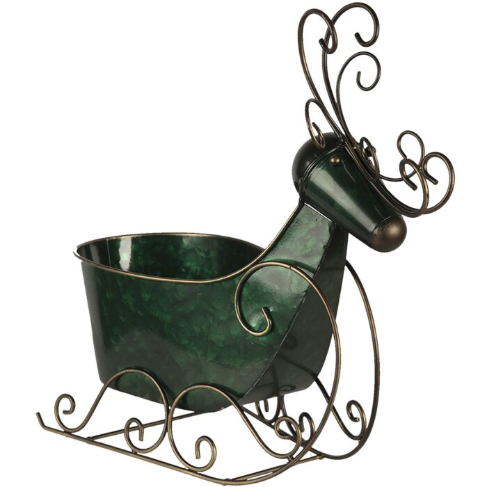 Decoration sledge green 34x17x37 cm 6Y4444