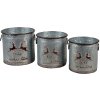 Plant holder (set 3 pcs.) gray Ø 33x31 - Ø 30x29 - Ø 27x27 cm 6Y4452