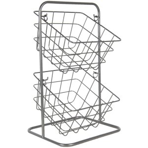 Rack with baskets silver 22x22x41 cm 6Y4555