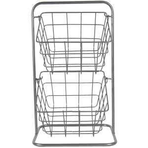 Rack with baskets silver 22x22x41 cm 6Y4555