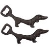 Bottle opener dog brown 17x8 cm 6Y4567