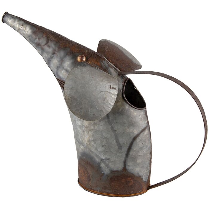 Decoration watering can mouse gray 40x15x30 cm 6Y4601