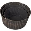 Plant holder black Ø 24x11 - Ø 21x10 - Ø 19x8 cm 6Y4625