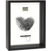 Glass frame with wooden edge with glass passepartout