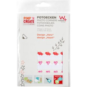 Walther photo corners PIMP AND CREATE Hearts 2 sheets a...