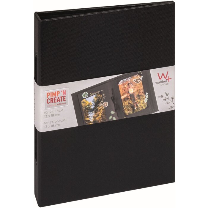 Walther Small Photo Album Pimp and Create black portrait 24 black sides