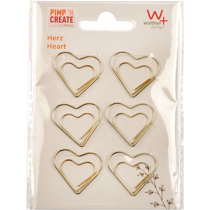 Walther Metal Decorative Clips PIMP AND CREATE Heart 6 pieces