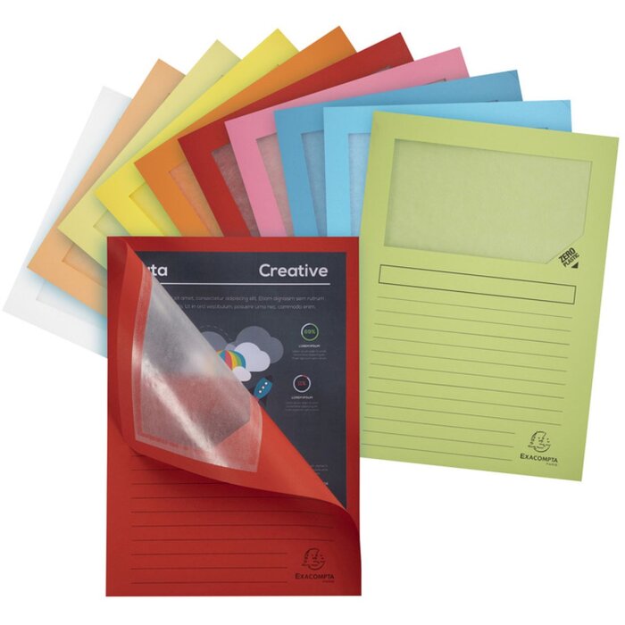 Exacompta 160g window folders DIN A4 coloured 100pcs 22x31cm Eco-Friendly