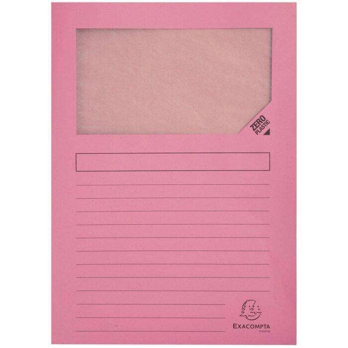 EXACOMPTA 55500E Window folder SUPER Pink A4 160g 100 pieces Eco