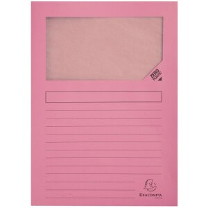 EXACOMPTA 55500E Window folder SUPER Pink A4 160g 100...