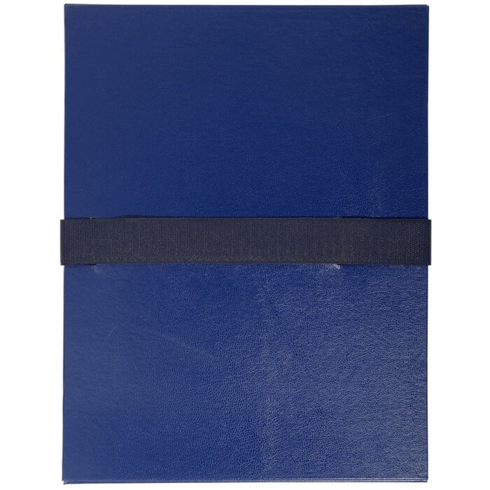 Exacompta Document Folder Stretch Spine Velcro Strap A4 Dark Blue