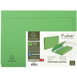 Exacompta Pack of 10 File Folders Closure Cap Forever DIN...