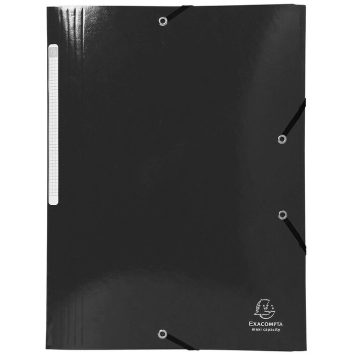 Exacompta Folder 3 Flaps Elasticated Maxi Capacity DIN A4 Iderama Black