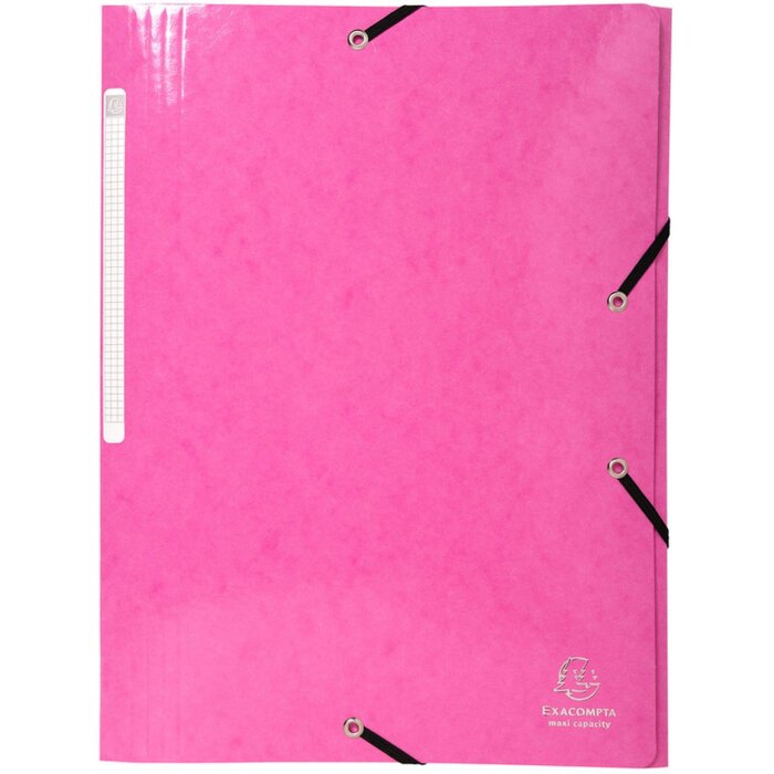 Exacompta Folder 3 Flaps Elasticated Maxi Capacity DIN A4 Iderama Pink