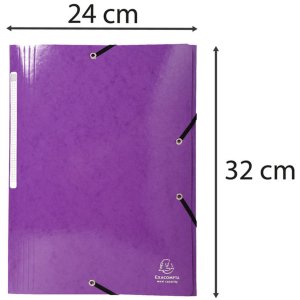 Exacompta Folder 3 Flaps Elasticated Maxi Capacity DIN A4 Iderama Purple