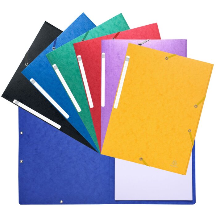 Exacompta corner binder elastic without flap Scotten DIN A4 assorted