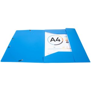 Folder Okap in size DIN A4 with 3 flaps and elastic band, made of PP 0,5mm Blue