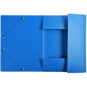 Folder Okap in size DIN A4 with 3 flaps and elastic band, made of PP 0,5mm Blue