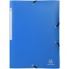 Folder Okap in size DIN A4 with 3 flaps and elastic band, made of PP 0,5mm Blue