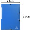 Folder Okap in size DIN A4 with 3 flaps and elastic band, made of PP 0,5mm Blue