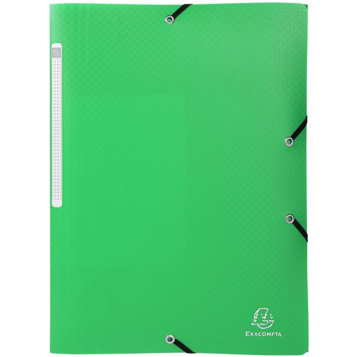 Folder Okap DIN A4 with 3 flaps and elastic band, made of PP 0,5mm light green