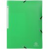 Folder Okap DIN A4 with 3 flaps and elastic band, made of PP 0,5mm light green