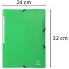 Folder Okap DIN A4 with 3 flaps and elastic band, made of PP 0,5mm light green