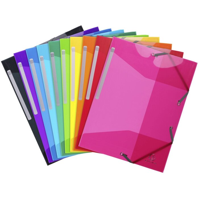 Exacompta PP Iderama folder 3 flaps with elastic band A4 assorted colours