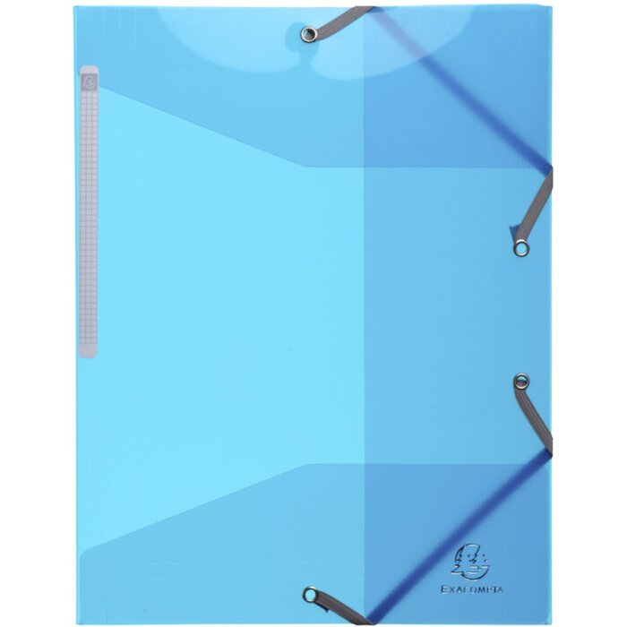 Exacompta folder PP 500µ 3 flaps elasticated drawstring Iderama A4 light blue