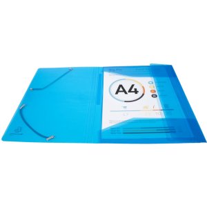 Exacompta folder PP 500µ 3 flaps elasticated drawstring Iderama A4 light blue