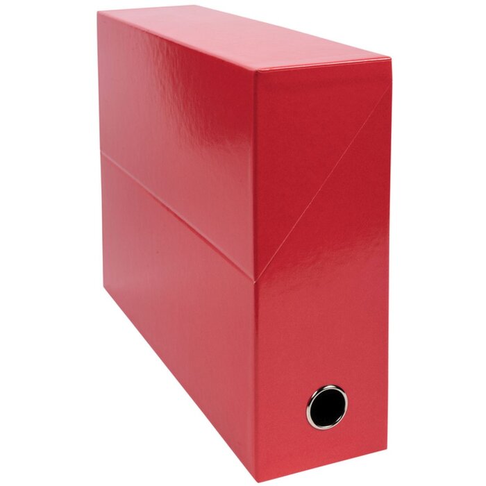 Cardboard transfer box, spine 90mm, 25x33cm for DIN A4 - Iderama - red